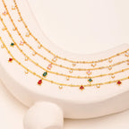 Vnox Sparking Clear Stones Charms Necklaces for Women,Gold Plated CZ Stones Pendant Necklaces,Trendy Jewelry Gifts for Girls