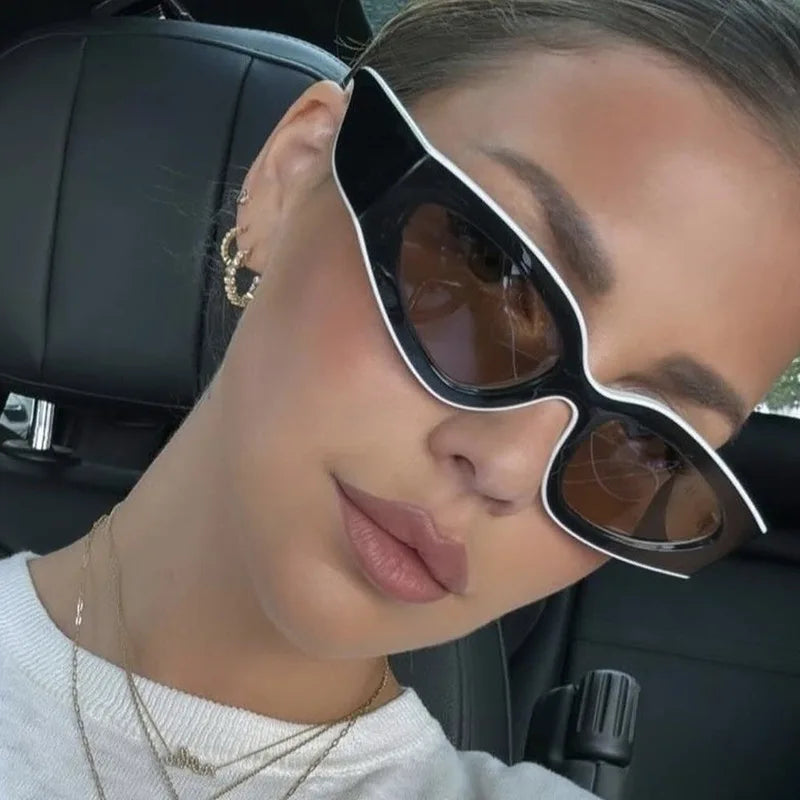 vintage patchwork small cat eye sunglasses women new fashion brand black white gradient sun glasses ladies trendy sexy shades mbzr