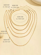 5pcs/Set Simple Braided Bead Chain Necklaces, Gold Tone, Layered Pendant Necklace Set For Women Daily And Party Wear mbzr