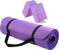 Extra Thick 1/2-Inch Yoga Mat with Carrying Strap and Blocks, Non-Slip Exercise Mat for All Shapes mbzr