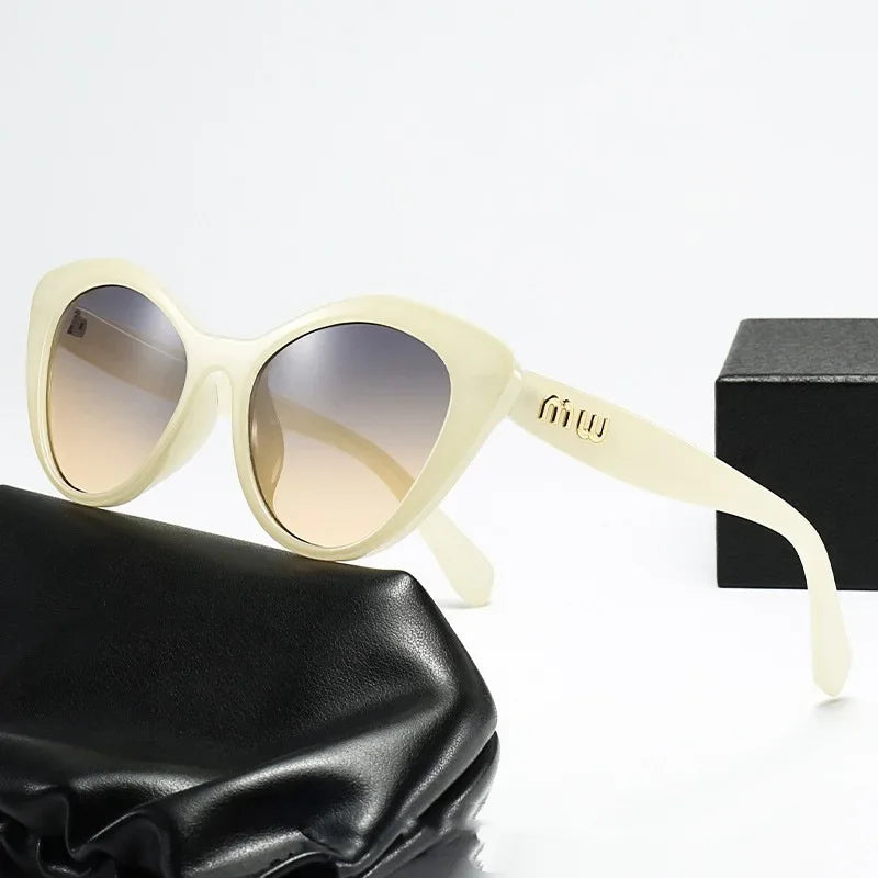 Luxury Eyewear Gradient Anti-reflective Light Vintage Cat Eyes Sunglasses UV400 mbzr
