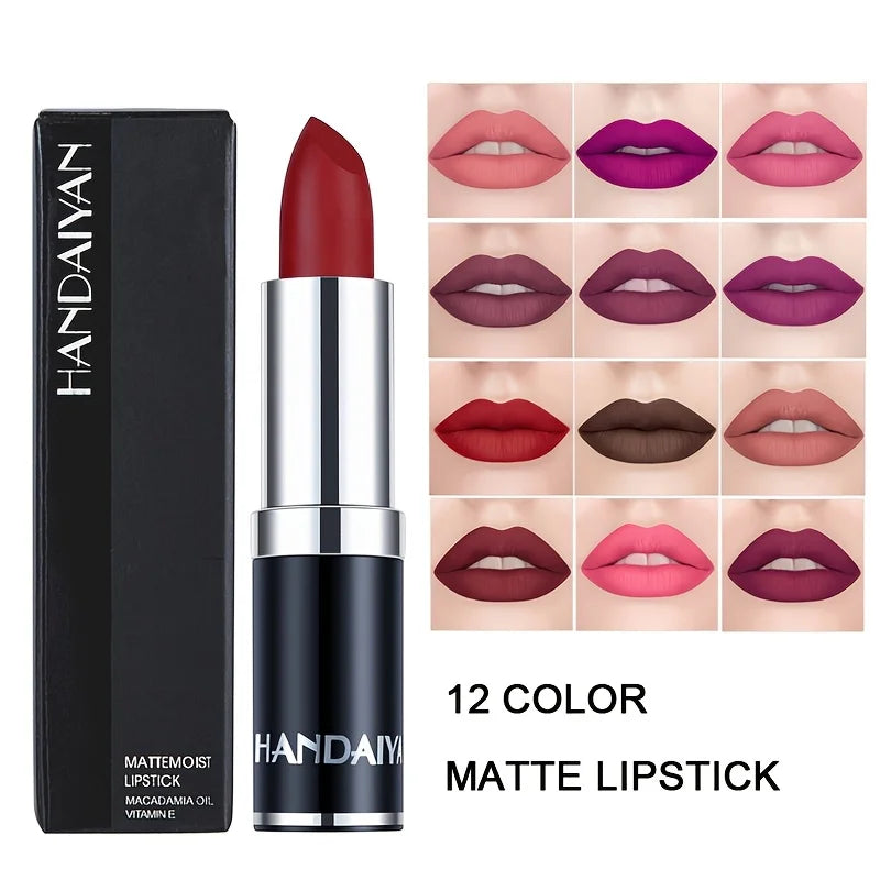 Matte Lipstic Long-Lasting, High-Pigment Velvet Finish, Smooth & Non-Drying Formula, Multiple Bold Shades for All Skin Tone mbzr