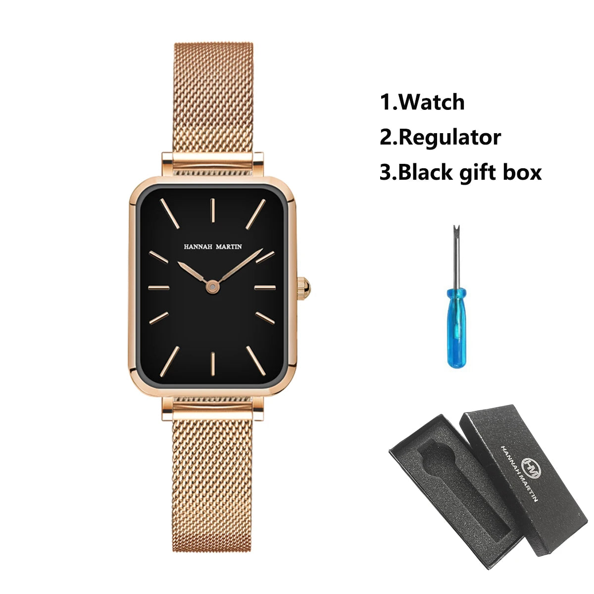 Women Quartz Watches 34mm Rose Gold Minimalist Stainless Steel Mesh Clock 3Bar Waterproof Suitable Daily Wear Jewelry Decoration