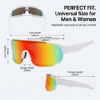 Cycling Sunglasses for Men UV400 Protection Polarized Sports Goggles for Road Bike Hiking Mountain Climbing Windproof Sandproof Snow Mountaineering Wraparound Outdoor Eyewear