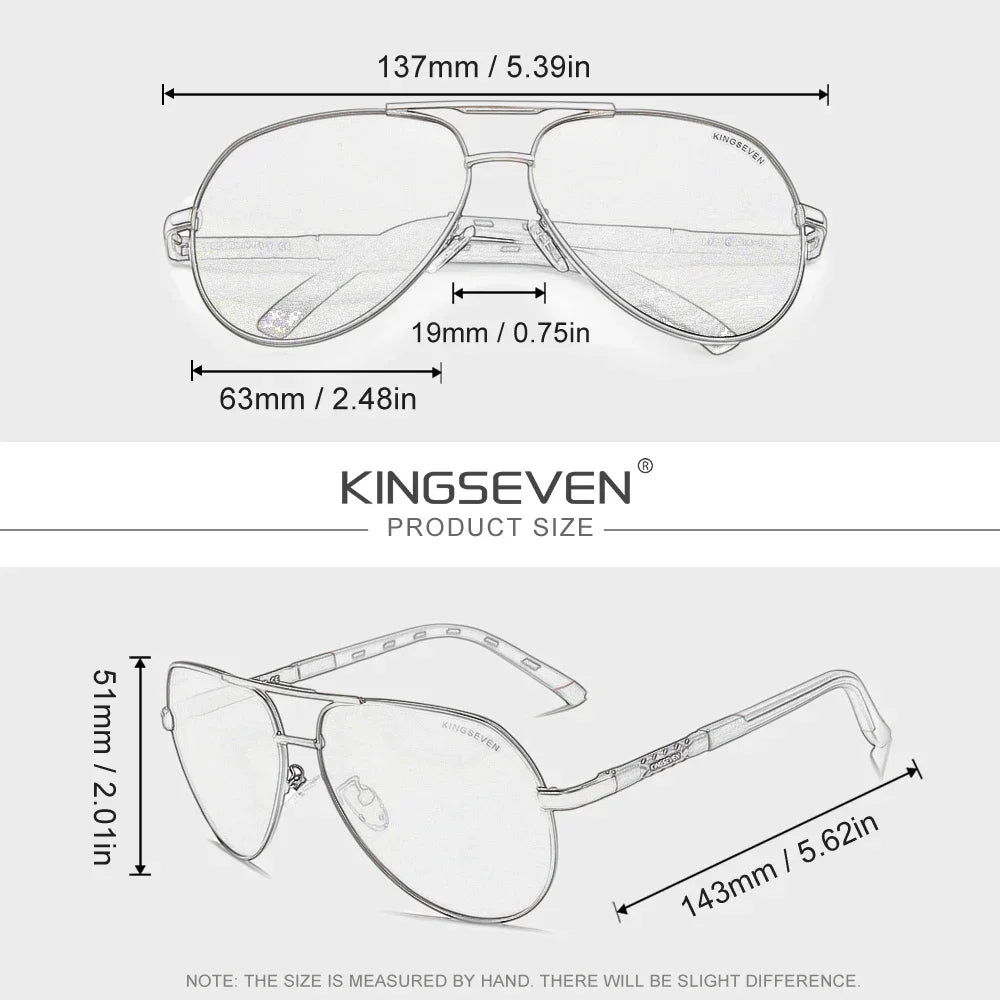 KINGSEVEN New Fashion Pilot Frame Sunglasses Unisex Classic Outdoor Sports Summer Glasses Polarized UV400 Driving Shades Eyewear