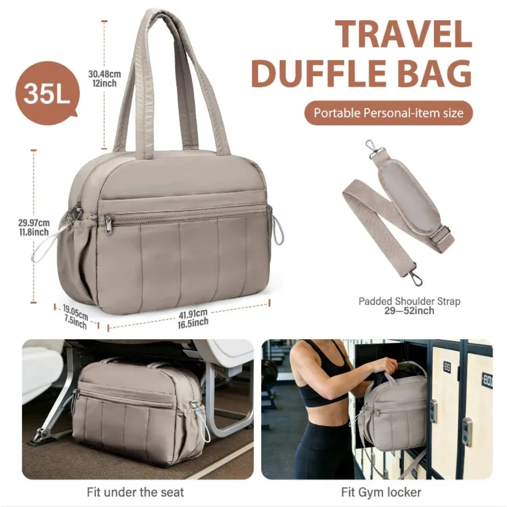 Women's Lightweight Travel Duffel Bag – Gym Weekender Tote mbzr