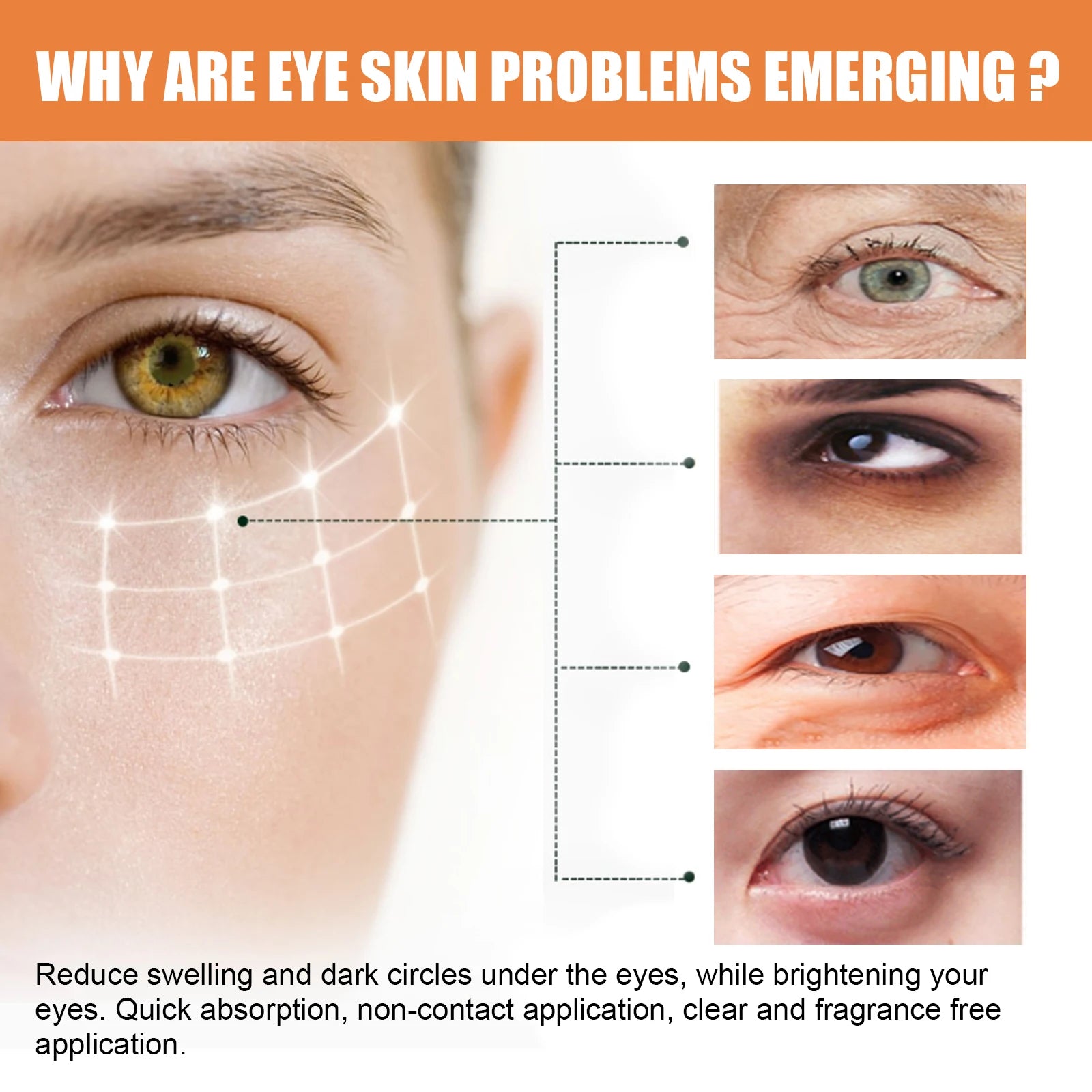 Vitamin C Eye Cream Nourishing Remove Dark Circles Fade Fine Lines Enhance Skin Elasticity Glowing Eye Skin Cream mbzr