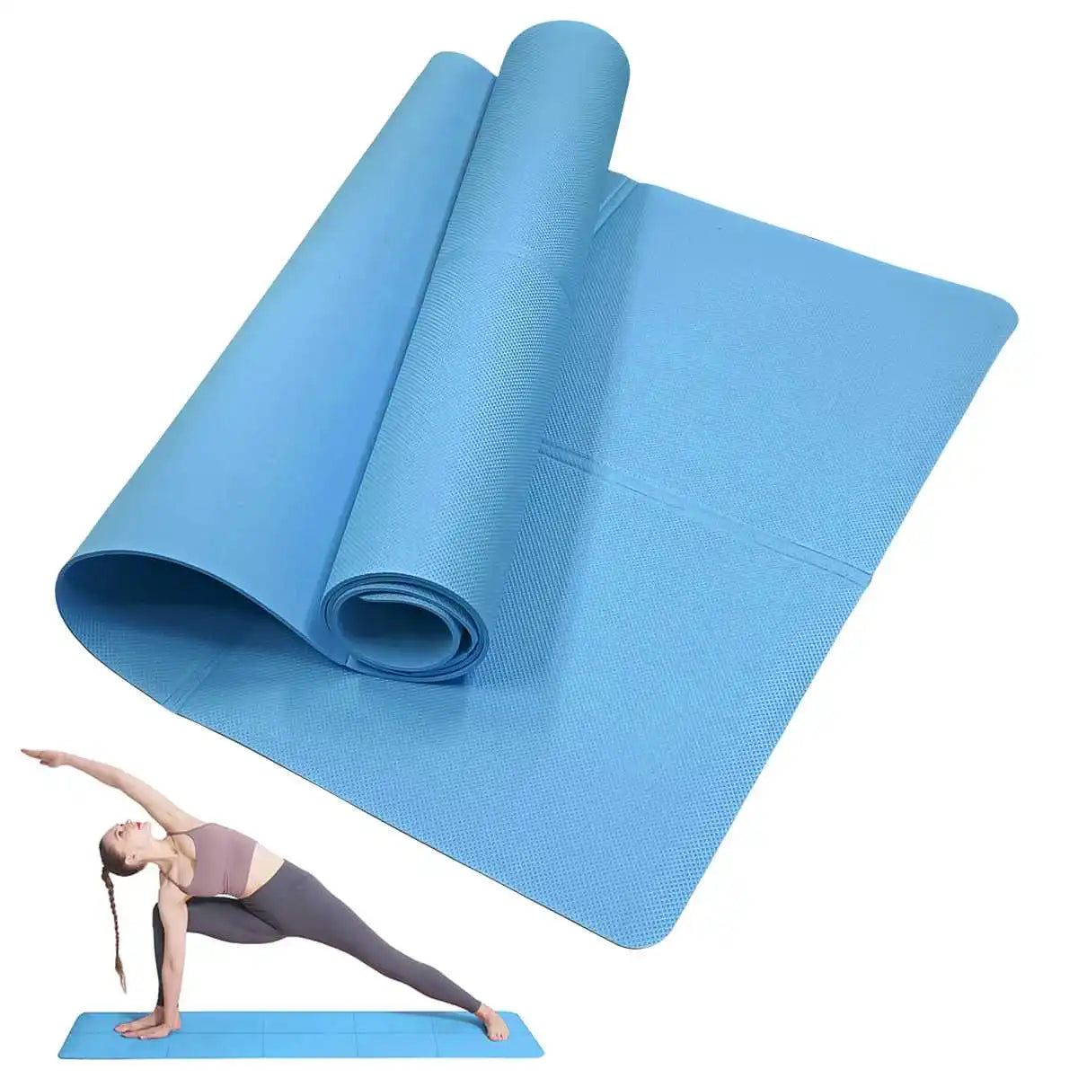 Yoga Mat Pilates Fitness Mat 3/4/6mm Thicknes Non Slip Yoga Cushion Travel Fitness Exercise Pad for Women Home Gym Floor Workout mbzr