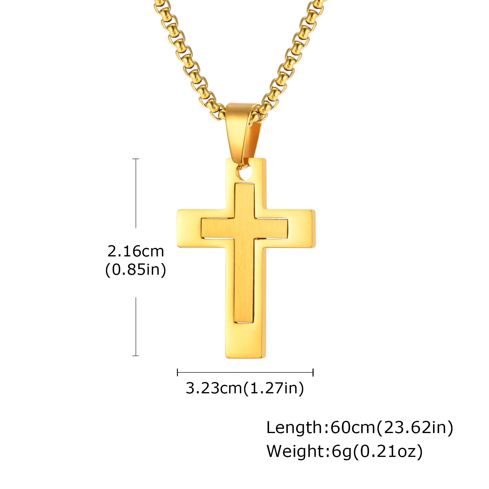 Cross Pendant Necklaces for Men Boys,Waterproof Stainless Steel Necklace,Christian Religious Faith Prayer Jewelry Gift mbzr