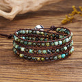 Boho Natural 4mm African Turquoise Beads Stone 3 Wraps Bracelet Jewelry mbzr