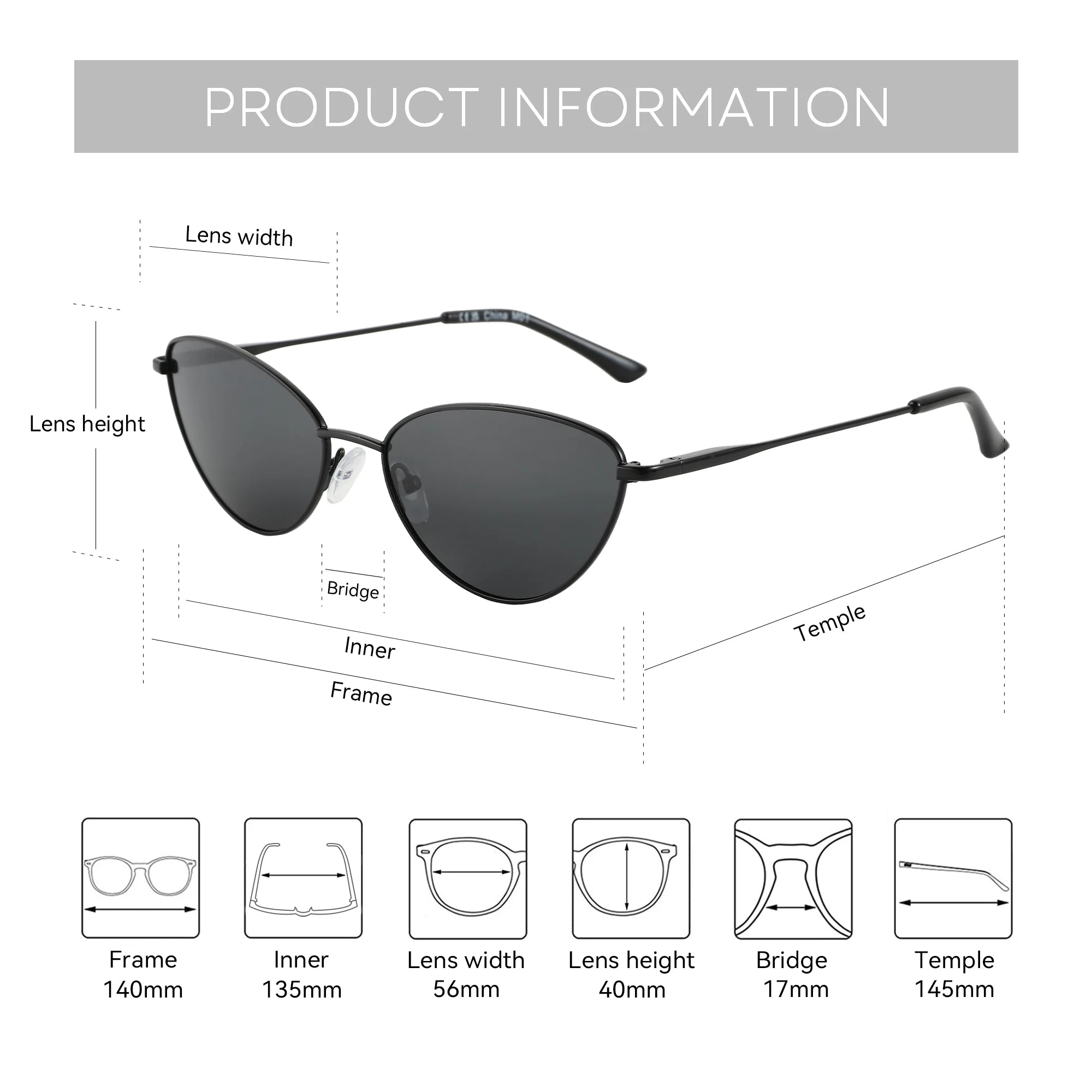 ZENOTTIC Cat Eye Sunglasses UV400 Polarized Fashion Glasses Trendy Style Woman Sunglass