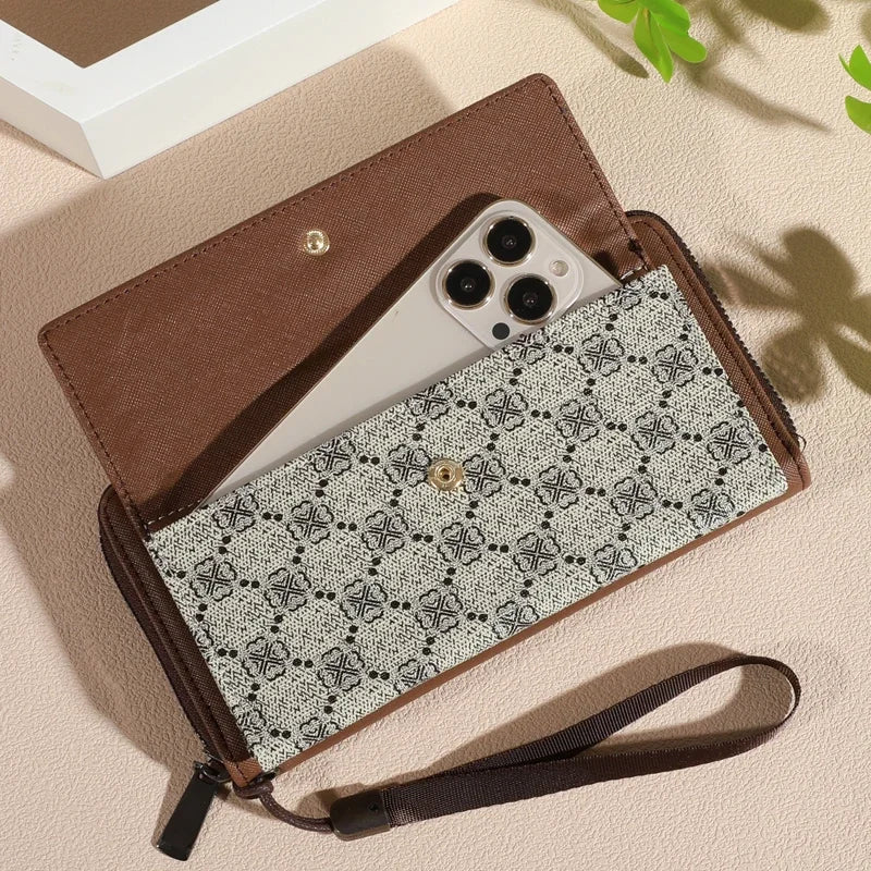 Women's PU Leather Long Organizer Wallet with Zipper