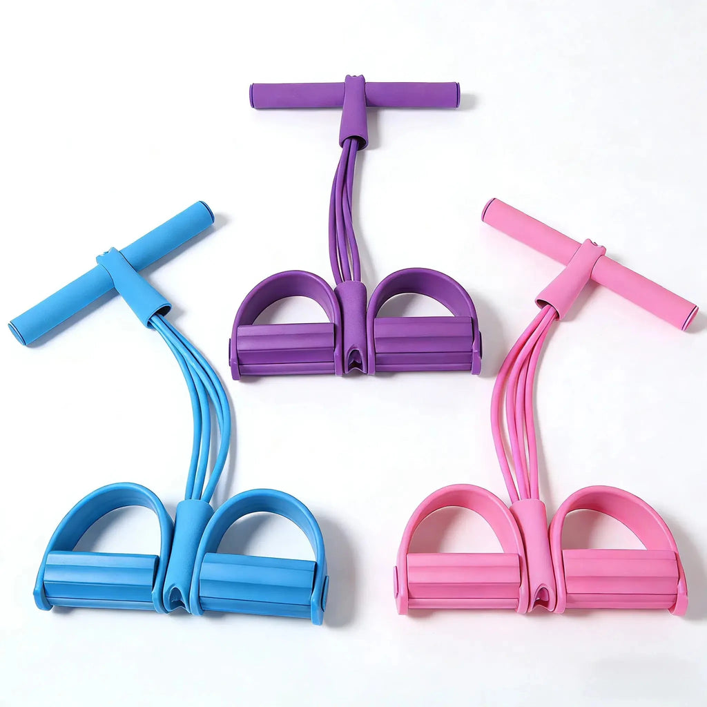 1PC Home Fitness Resistance Bands Set - 4 Elastic Pull Ropes for Full Body Workout Abdominal Exercise Rowing & Other Fitness Activities Strength And Flexibility Enhancer mbzr