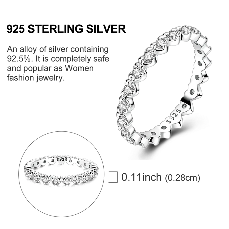 Original 925 Sterling Silver Ring Colorful Diamonds Cubic Zircon Finger Ring for Women