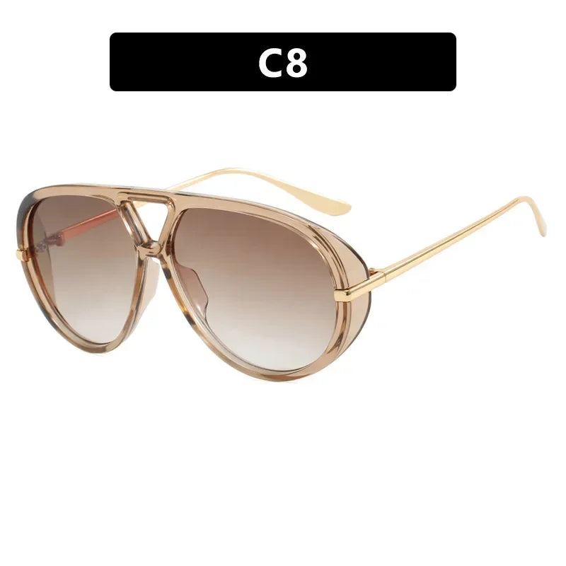 Vintage Oversized Sunglasses Women Retro Brand Big Frame Sun Glasses Female Black Yellow Ins Style Square Glasses Oculos De Sol mbzr