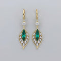925 Silver Needle Korean Fashion Green Zircon Leaf Drop Earrings For Women Jewelry 2026 Trending New Luxury Women's Earrings mbzr