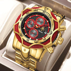 YaLaLuSi Men's Sport Chronograph Watch, Multi-Function Quartz Wristwatch with Gold Tone Bracelet, Multiple Colors Available, Ready-to-Gift Set