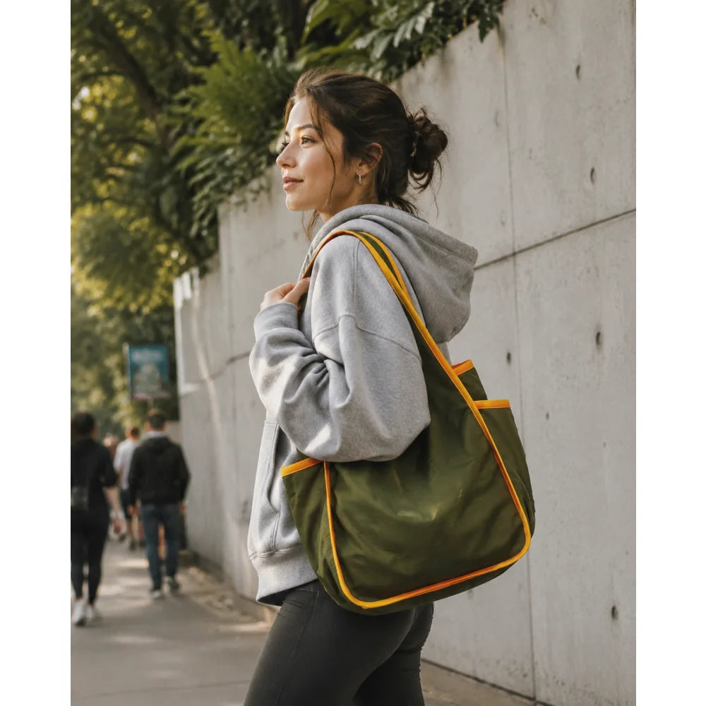 1pcs Drawstring Shopping Tote Bag for Groceries Travel Storage Reusable Eco-Friendly Lightweight Collapsible Design Reusable mbzr