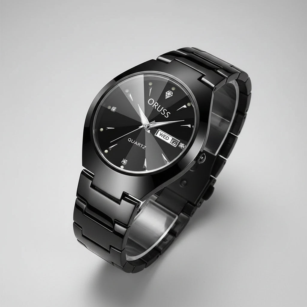 ORUSS Couple Watch Waterproof Casual Fashion Women Men Quartz Watches Ladies Stainless Date Week Men Clock Lover's Date Gift mbzr