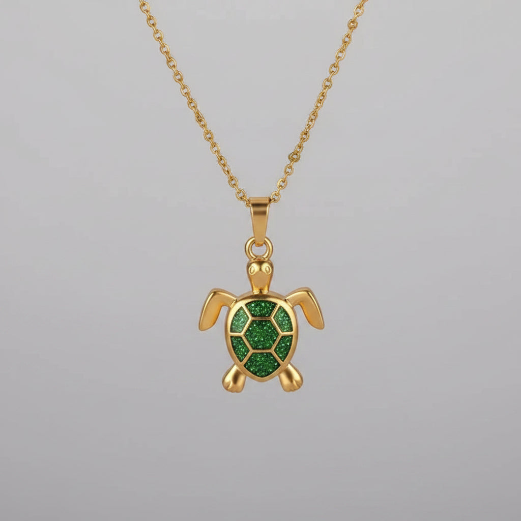 Cute Turtle Butterfly Pendant Necklace Stainless Steel Beads Chain Colored Charm Necklace Summer Beach Jewelry Gifts for Women mbzr