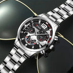 2pcs Luxury Mens Silver Quartz Watch With Stainless Steel Bracelet Men Fashion Business Casual Watch Luminous Clock mbzr