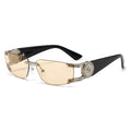2026 new frameless sunglasses retro engraved design European and American sunglasses Y2K Spice Girl style street photo sunscreen glasses mbzr