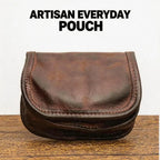 Genuine Leather Retro Zipper Coin Purse Card Holder Storage Bag Wallet Key Bag for Men and Women