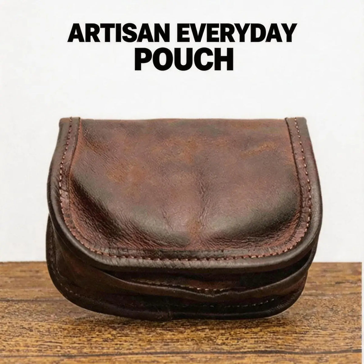 Genuine Leather Retro Zipper Coin Purse Card Holder Storage Bag Wallet Key Bag for Men and Women