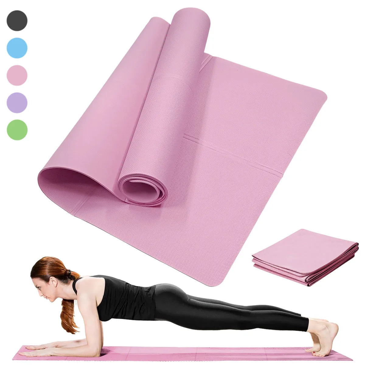 Yoga Mat Pilates Fitness Mat 3/4/6mm Thicknes Non Slip Yoga Cushion Travel Fitness Exercise Pad for Women Home Gym Floor Workout mbzr