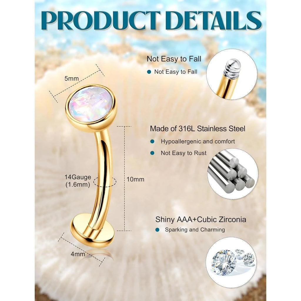 Silver/14K Gold Plated Belly Button Rings Surgical Stainless Steel Belly Rings CZ Clicker Belly Button Piercings for Women Navel Piercings Pack