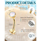 Silver/14K Gold Plated Belly Button Rings Surgical Stainless Steel Belly Rings CZ Clicker Belly Button Piercings for Women Navel Piercings Pack