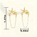 Women's Pearl Drop Seashell Earrings with Tropical Beach Theme - Perfect for Summer Vacation and Beach Jewelry Gifts mbzr