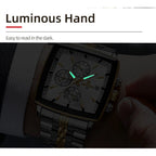 REWARD Original Men's Quartz Watches 30M Waterproof Sport Rectangle Watch for Men