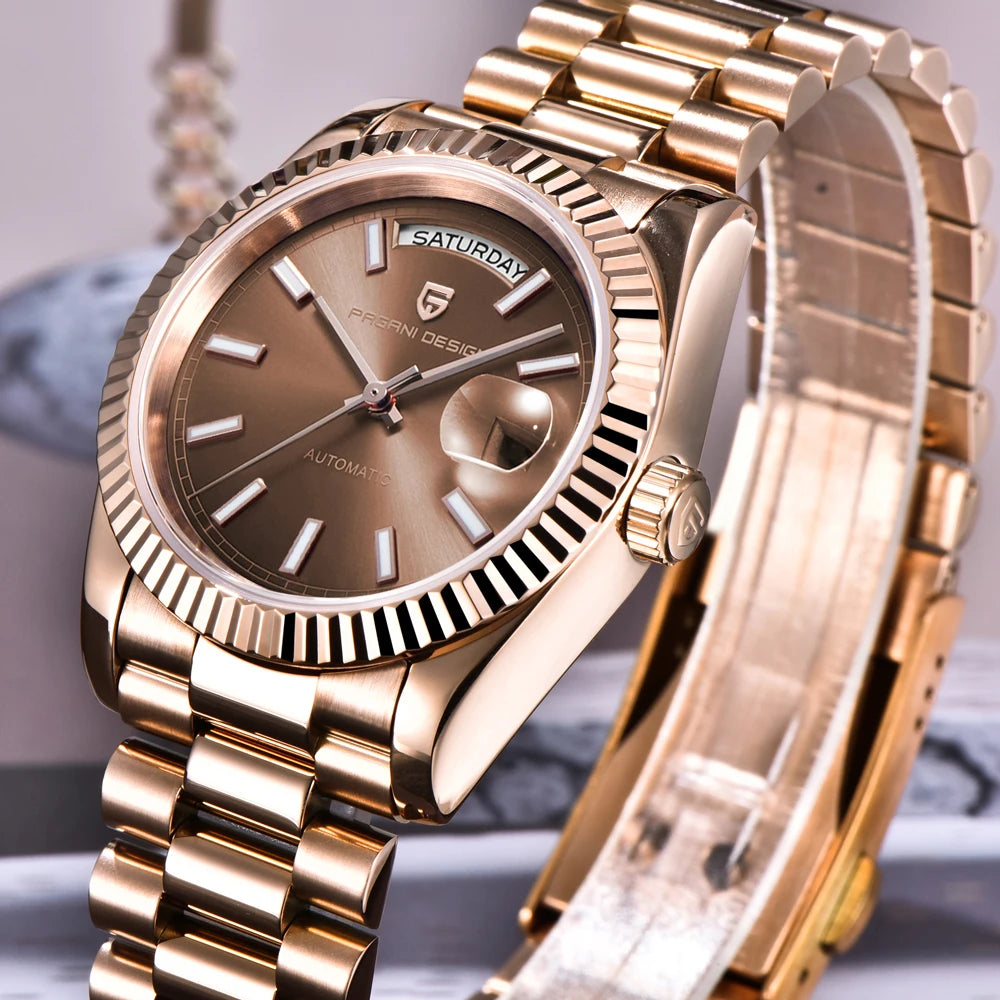 PAGANI DESIGN New Gold DD36 Men's Watches Luxury Automatic Watch Men AR Sapphire Glass Mechanical Wristwatch Men ST16 Movt Clock