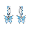 Original 2025 S925 Sterling Silver Zirconia Butterfly Gradient Dragonfly Earrings Women's Earring Jewelry Birthday Party Gift mbzr