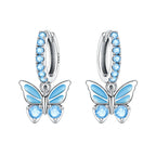Original 2025 S925 Sterling Silver Zirconia Butterfly Gradient Dragonfly Earrings Women's Earring Jewelry Birthday Party Gift mbzr
