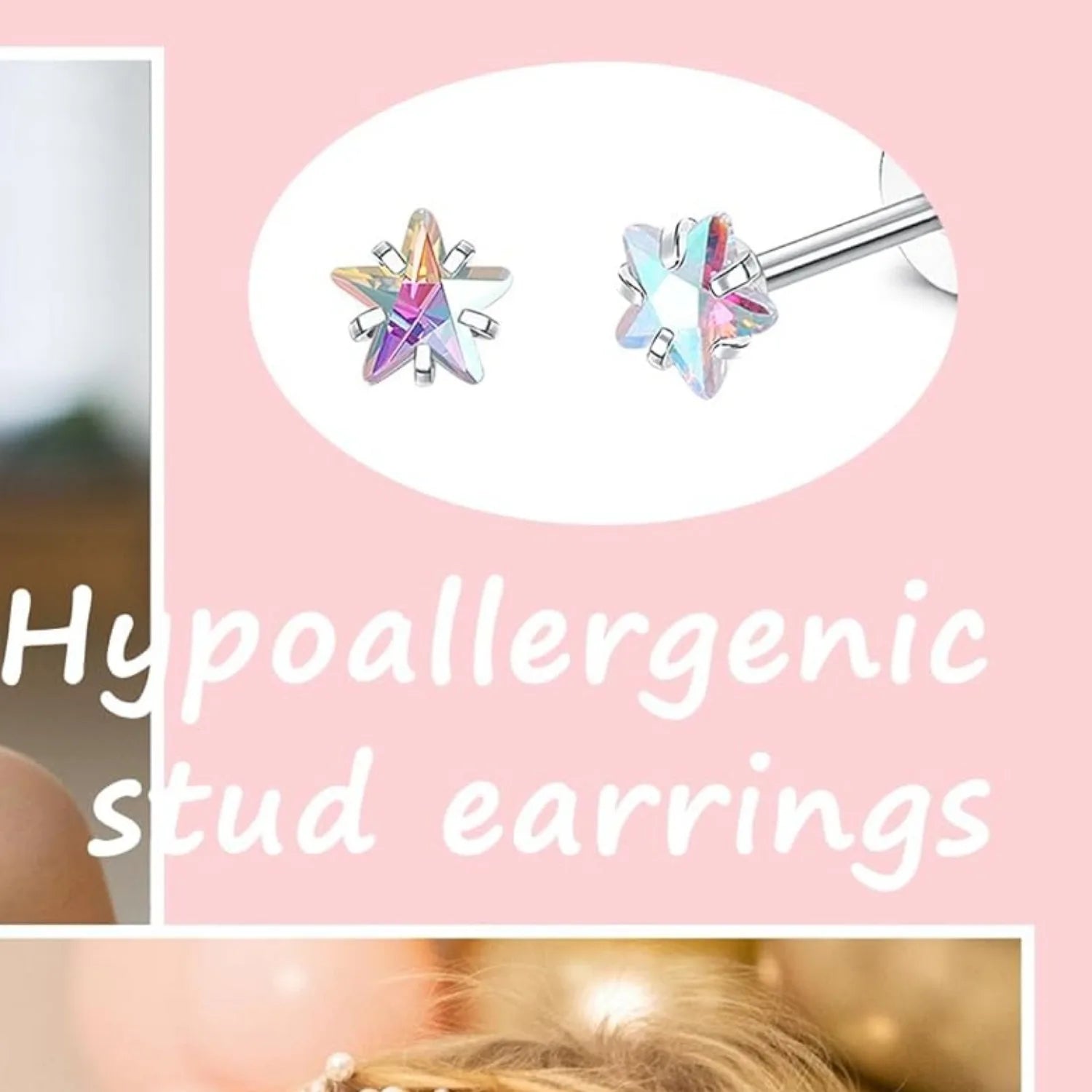 24Pairs Stainless Steel Stud Earrings for Women CZ Screw Back 4mm Tiny Flat Back Studs Cute Dainty Jewelry Gift Set 16G 18G