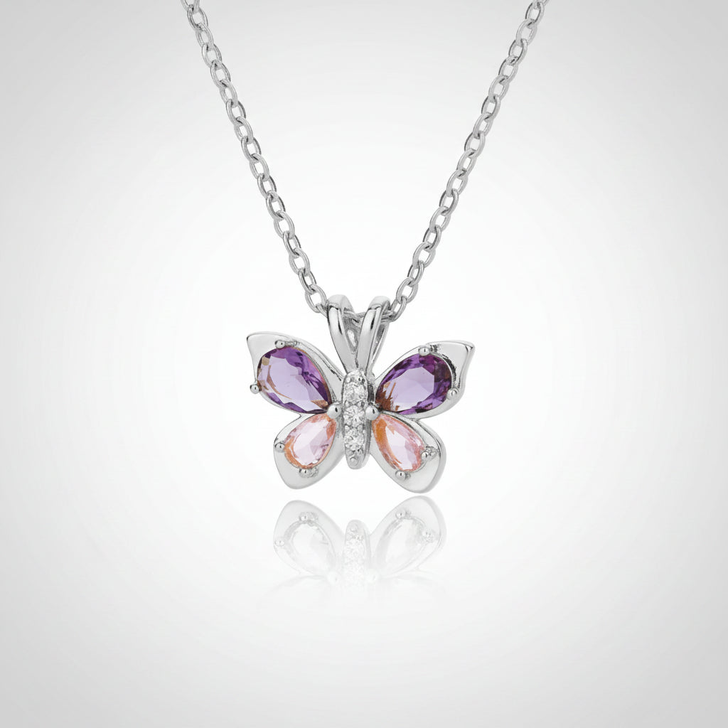 Cute Turtle Butterfly Pendant Necklace Stainless Steel Beads Chain Colored Charm Necklace Summer Beach Jewelry Gifts for Women mbzr