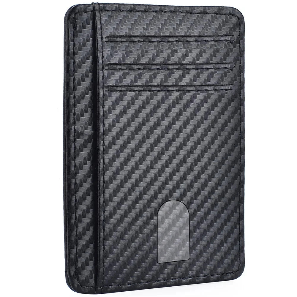 Men's Slim Thin Minimalist Front Pocket Wallets Men Anti Rfid Blocking Protected Magic ID Credit Card Holder PU Leather Wallets mbzr