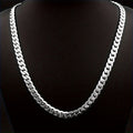 Men Women 6mm Side Link Chain Necklace S925 Sterling Silver Hypoallergenic Never Fade Multi Sizes 16 18 20 22 24 Inch Minimalist Luxury Fine Jewelry Gift For Wedding Engagement Anniversary Birthday Wholesale