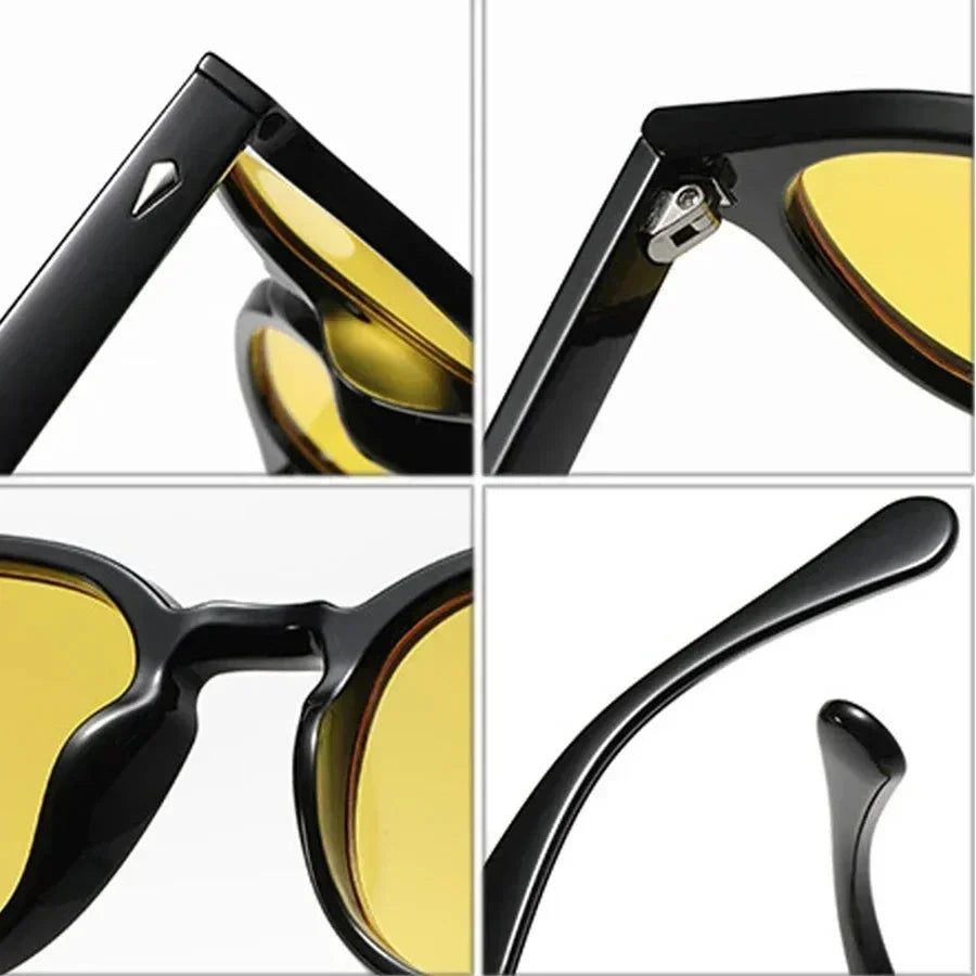 JNPCXI Quality New Retro Round Sunglasses Women Fashion Rivets Decoration Shades UV400 Men Punk Leopard Sun Glasses mbzr
