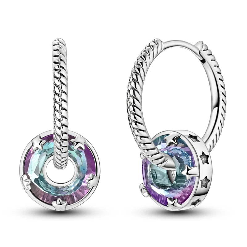 Sterling Silver Hoop Earrings Hypoallergenic Zirconia Women mbzr