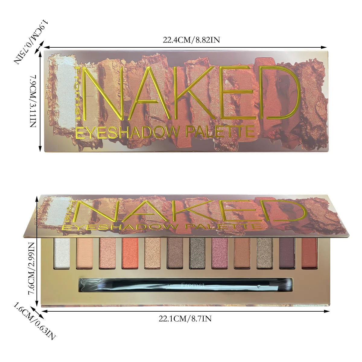 12-color eyeshadow palette, mirror packaging, pearlescent shimmer, stage makeup effect, long-lasting, easy to apply, waterproof mbzr
