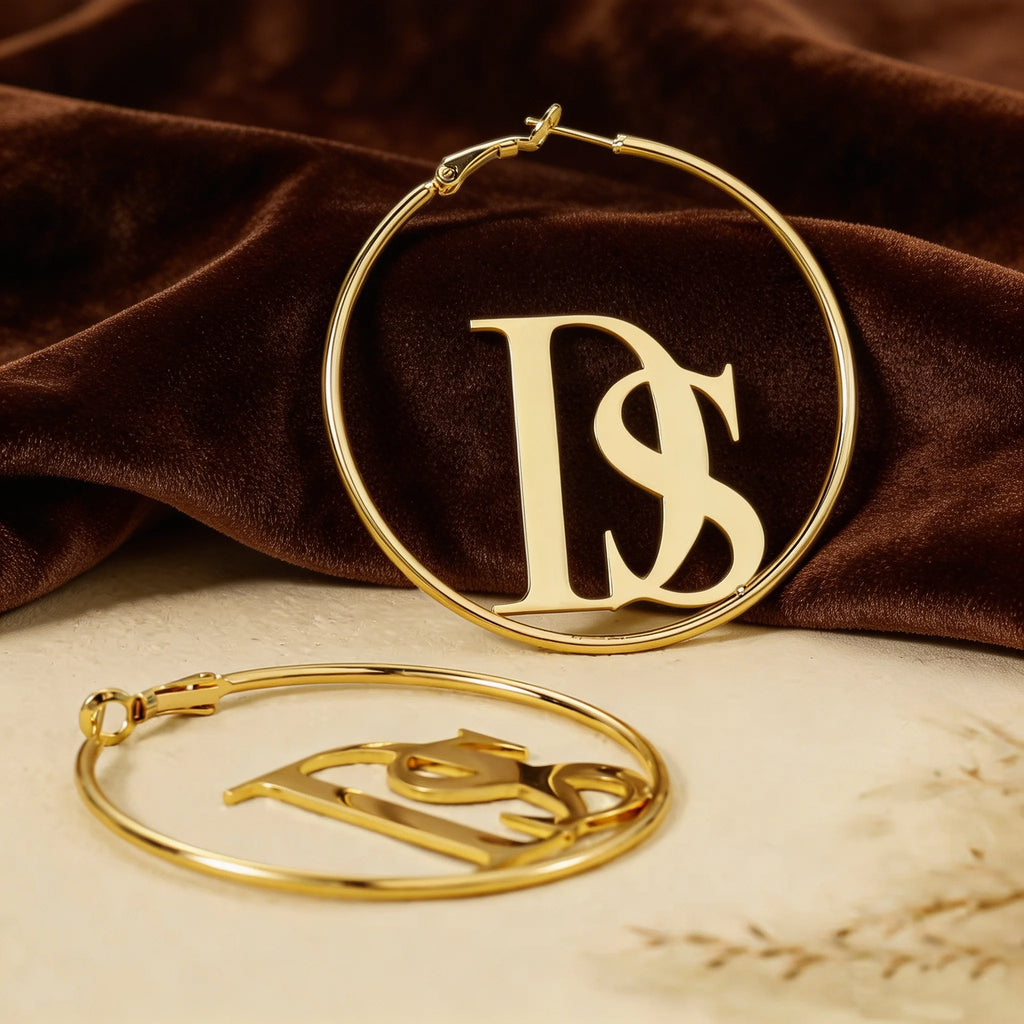 Custom Earrings Personalised 18K Gold Plated Stainless Steel Hoop Large Earrings For Women 2026 Trend Beautiful Women Jewelrys