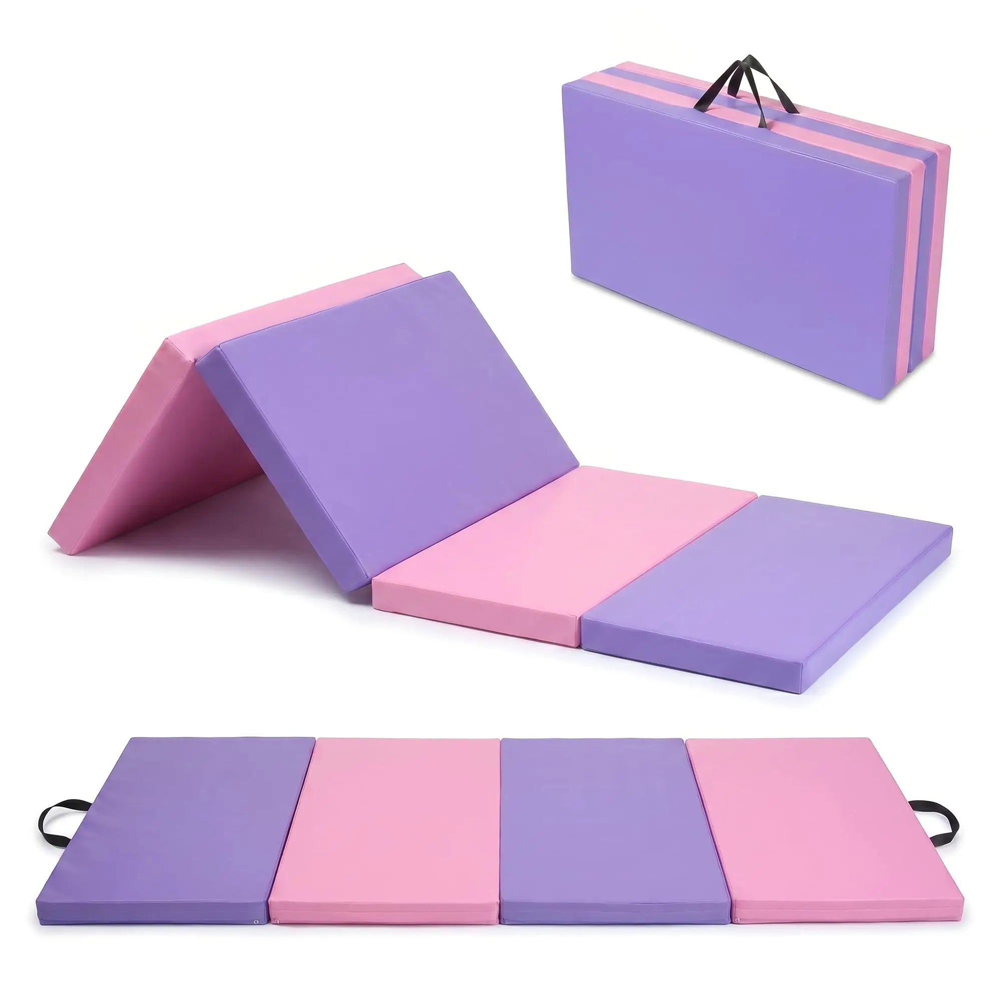 6x3 Ft Gymnastics Mat, 2'' Thick 4-Fold Exercise Floor Mat For Home Gym, Yoga, Pilates, Tumbling Training mbzr