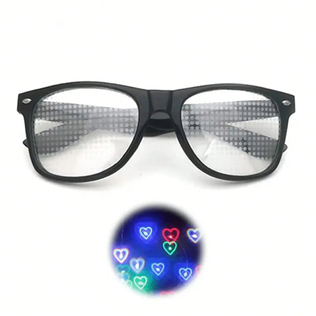 Prism Diffraction Glasses – Black Frame Light Refraction Lenses, Rave & Party Sunglasses for Concerts, Disco & Casual Wear, No Prescription Needed, Durable Fun Eyewear mbzr