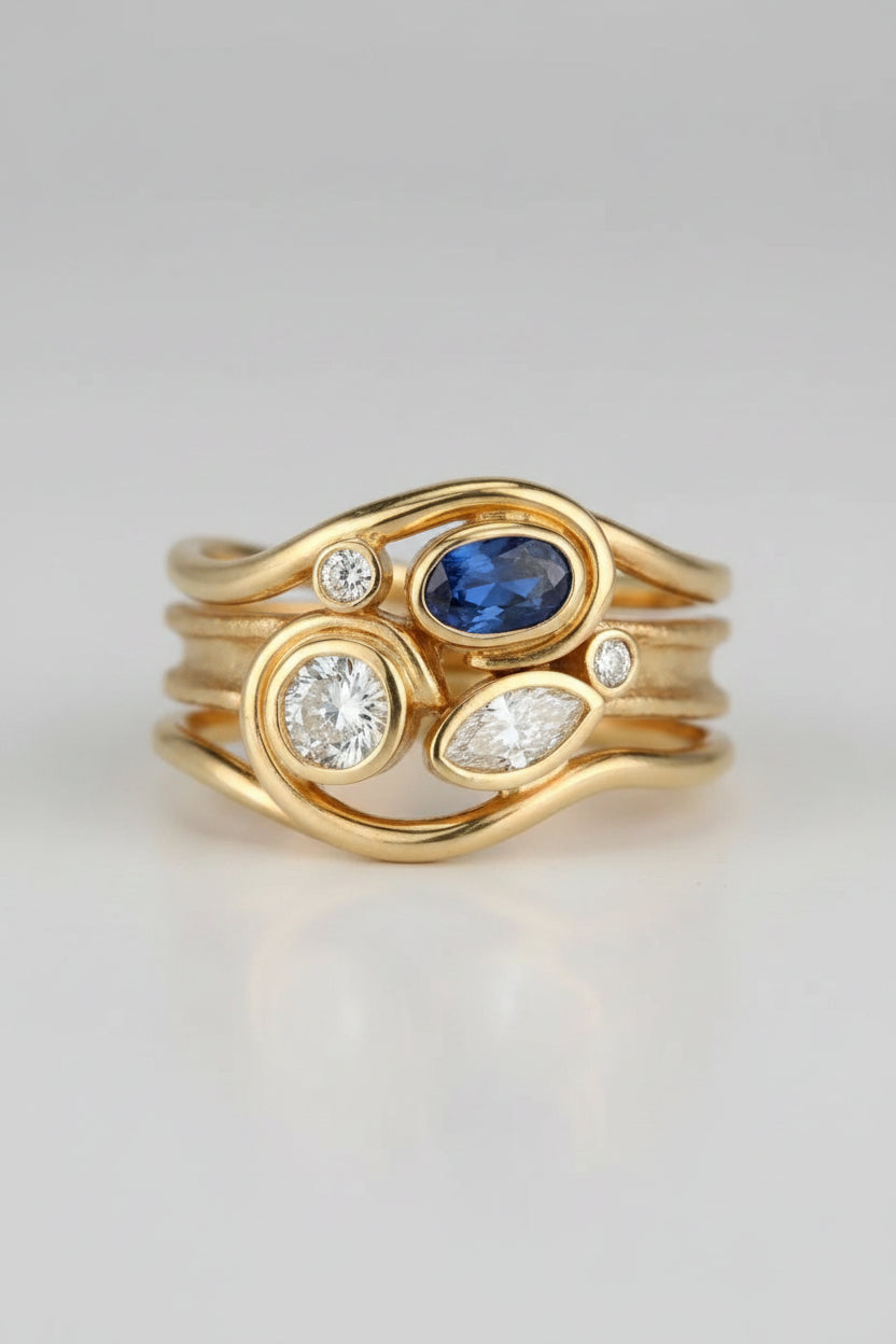 Multi Color Cubic Zirconia Stacking Ring Set For Women Fashion Jewelry Gift mbzr