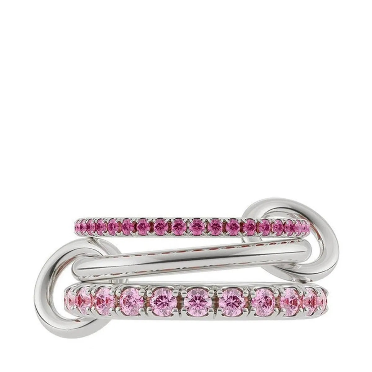 Ring Interlocking Stacked Multi-Layer Stainless Steel Ring Jewelry Copper Zircon Hand Jewelry