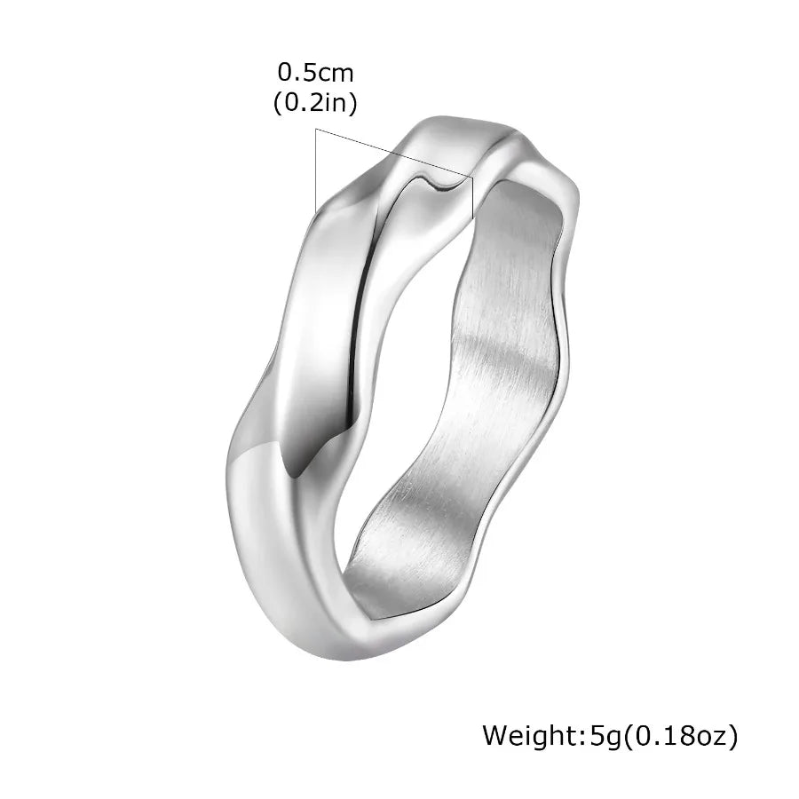 Classic Mobius Rings for Men Boys, Waterproof Stainless Steel Twist Finger Band, Vintage Love Eternity Jewelry Gift for Him Boy