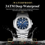 POEDAGAR Luxury Square Men’s Quartz Wristwatch Waterproof Luminous Date Stainless Steel Man Clock Business Sports Watches For Men Casual Male Reloj mbzr